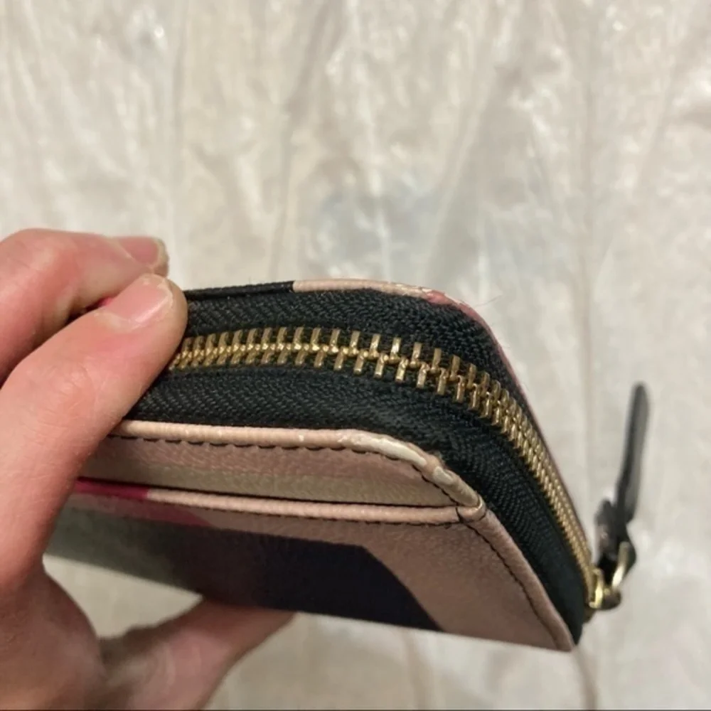 Kate spade multicolor pink colorblock clutch zipper wallet